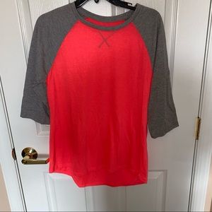 PINK & GREY 3/4 Sleeve Athletic Top